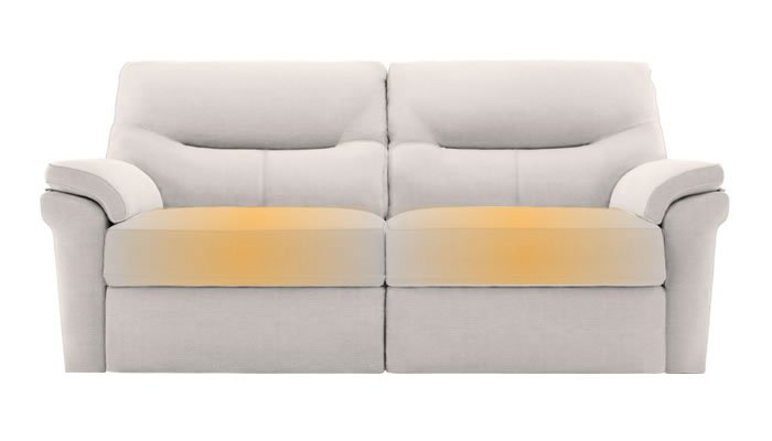 G Plan Seattle Heated 3 Seater Sofa Liso Pearl